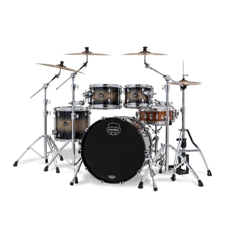 Mapex Saturn VI 22in 4pc Shell Pack - Black Ink Burst - Image 2