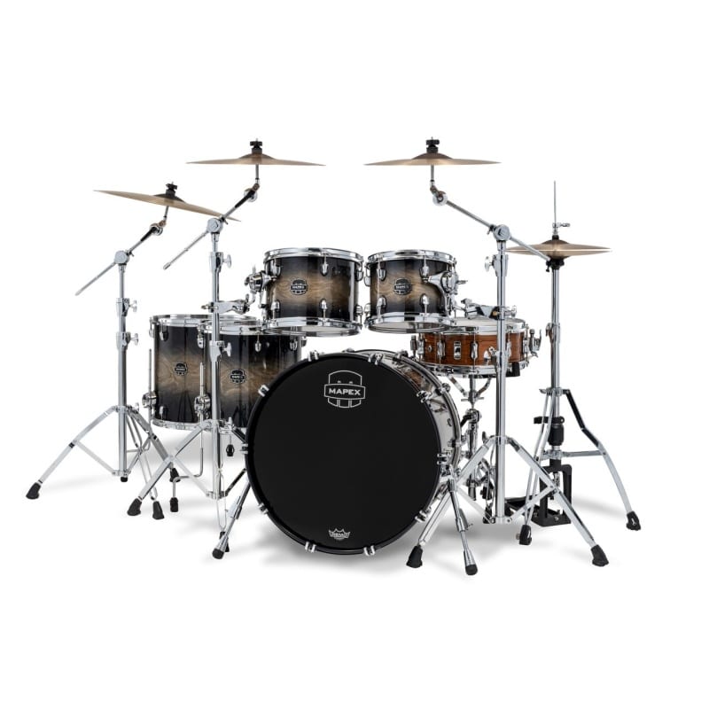 Mapex Saturn VI 22in 5pc Shell Pack - Black Ink Burst - Image 2