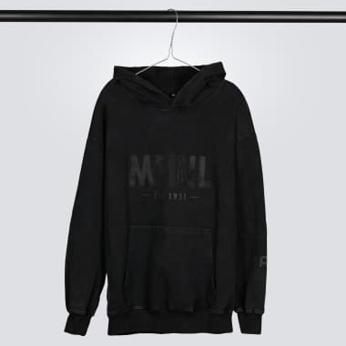 Meinl Oversized Hoodie Vintage Logo, Washed Out Black - Small