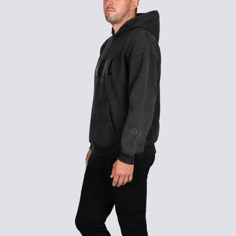 Meinl Oversized Hoodie Vintage Logo, Washed Out Black - Small - Image 4