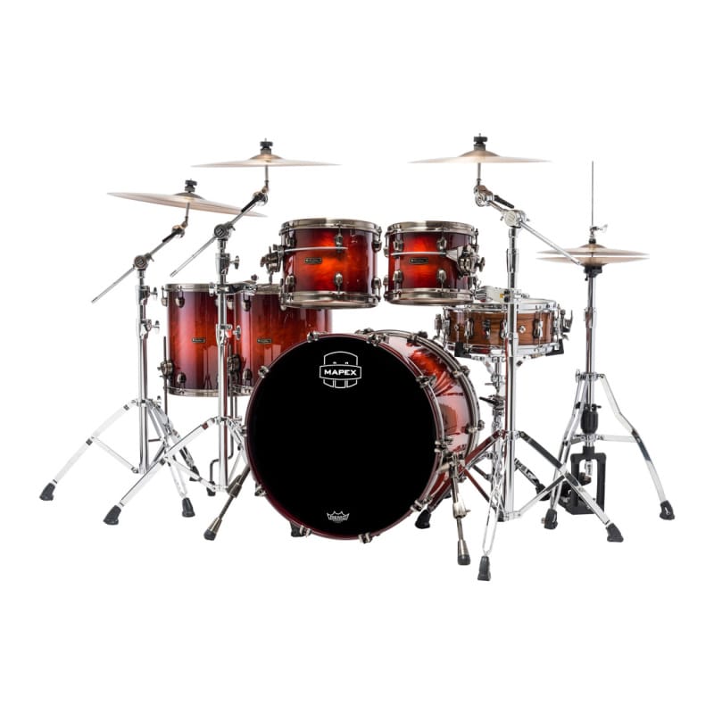 Mapex Saturn Evolution Special Edition 22in 6pc Shell Pack - Maple Burl Blaze Veneer - Image 3