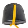 Practice drum pad for drummers, black with yellow strap, portable percussion accessory.