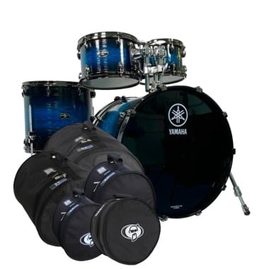 Yamaha Live Custom Hybrid Oak 22in 4pc Shell Pack with Cases - UZU Ice Sunburst