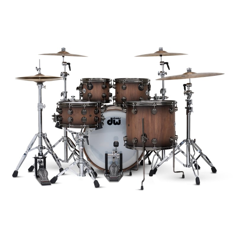 DW Collector's Walnut 22in 5pc Shell Pack - Natural To Quick Ebony satin speciality - Image 3