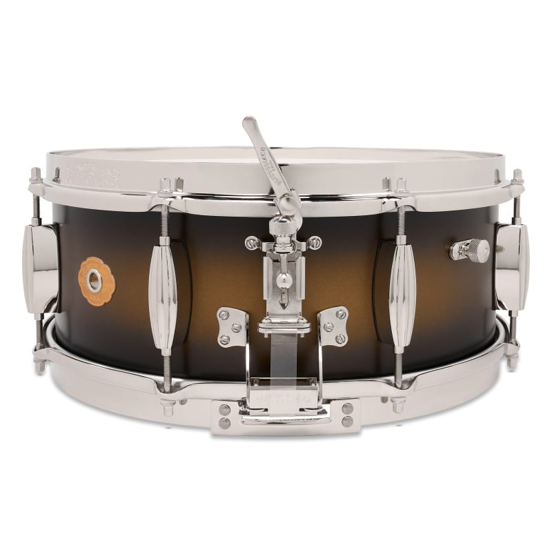 Slingerland Radio King 14x5.5in Solid Maple Snare - Black And Gold Lacquer - Image 2