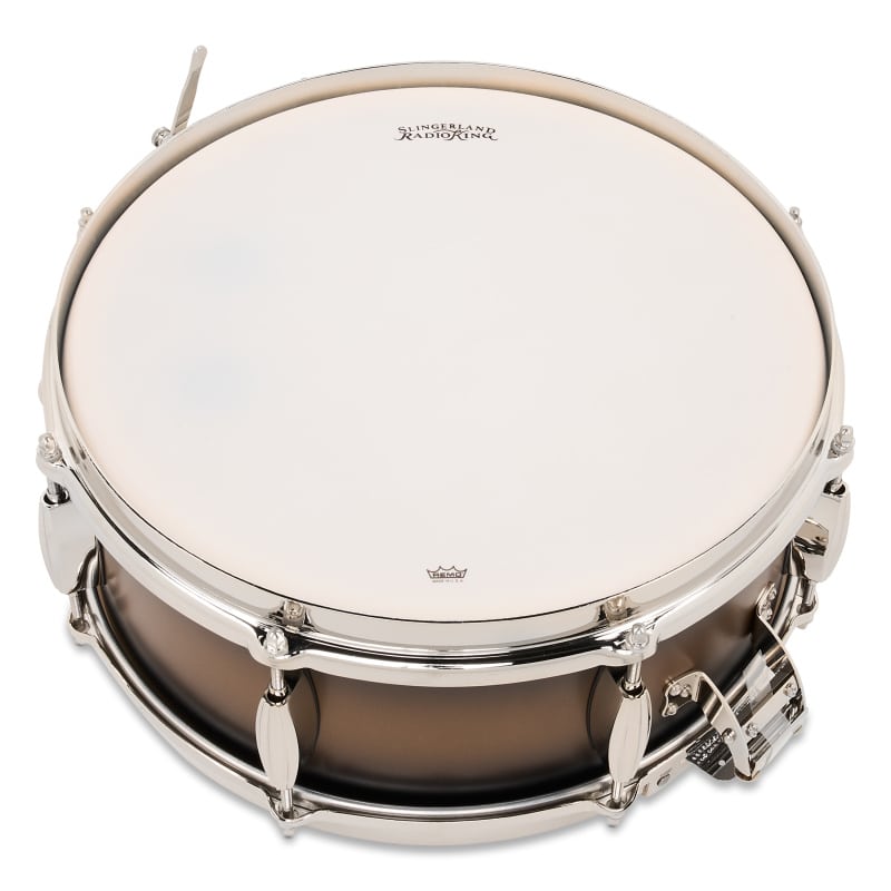 Slingerland Radio King 14x5.5in Solid Maple Snare - Black And Gold Lacquer - Image 5