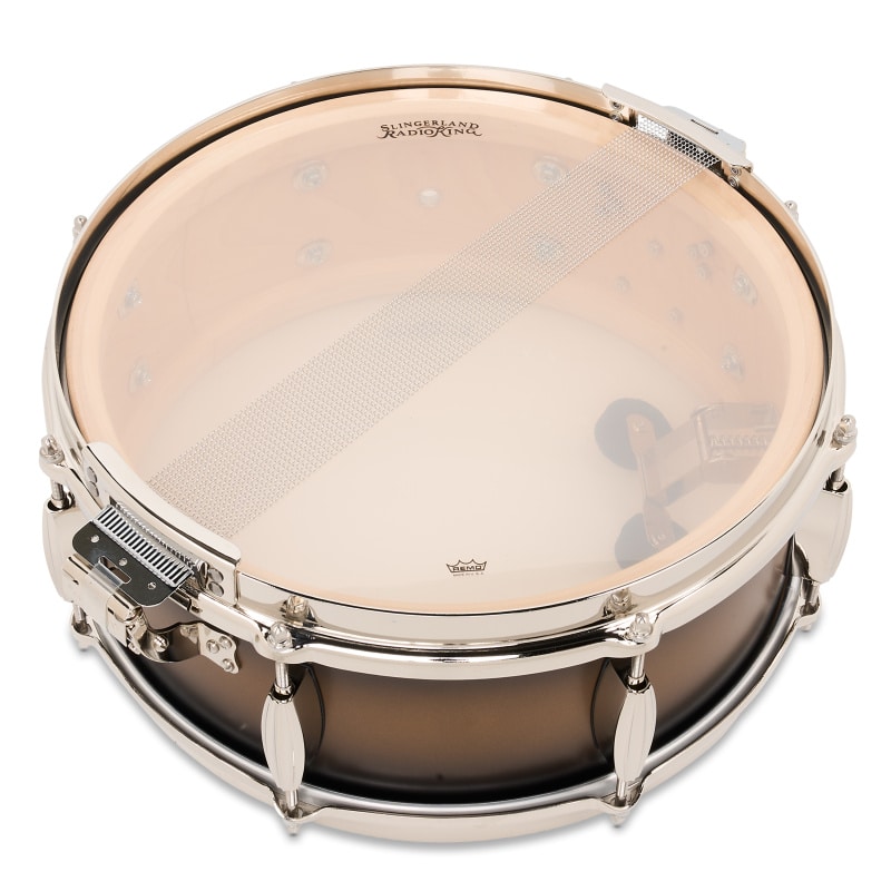 Slingerland Radio King 14x5.5in Solid Maple Snare - Black And Gold Lacquer - Image 6