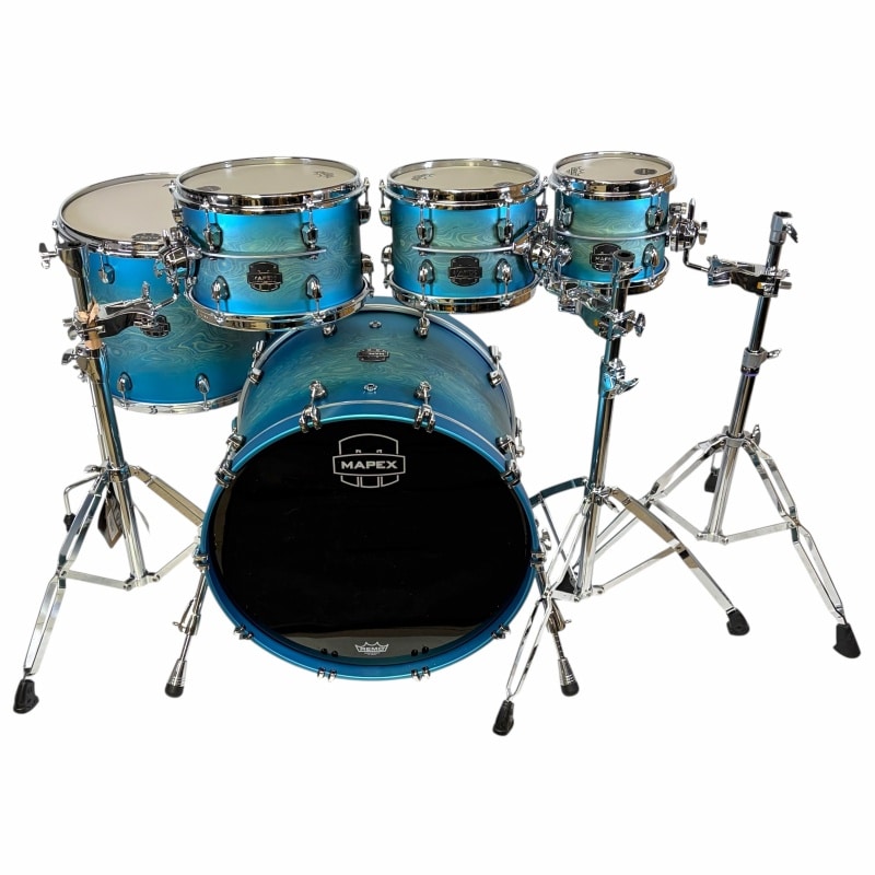 Mapex Saturn Evolution 22in 5pc Maple/Walnut Shell Pack - Exotic Azure Burst - Image 3
