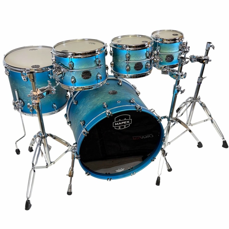 Mapex Saturn Evolution 22in 5pc Maple/Walnut Shell Pack - Exotic Azure Burst - Image 5