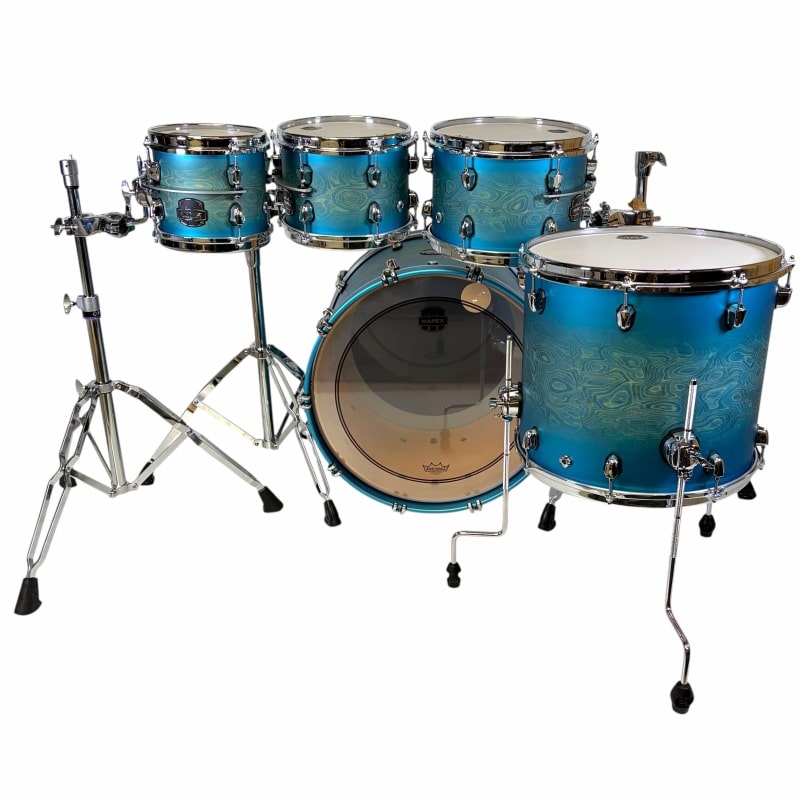 Mapex Saturn Evolution 22in 5pc Maple/Walnut Shell Pack - Exotic Azure Burst - Image 10
