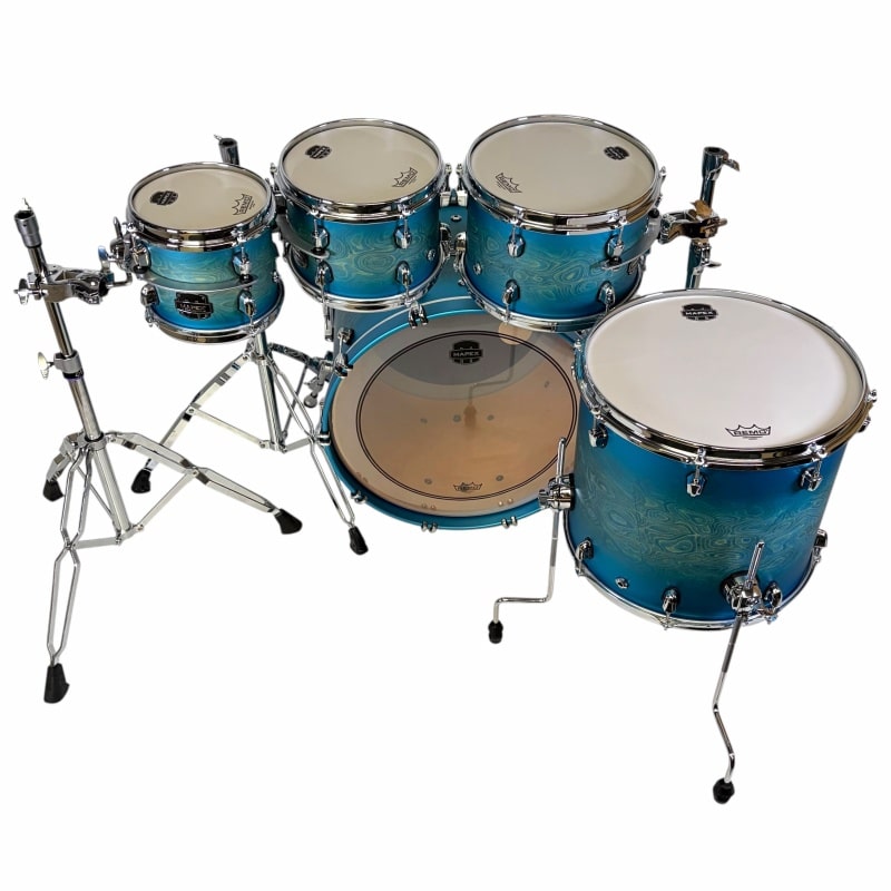 Mapex Saturn Evolution 22in 5pc Maple/Walnut Shell Pack - Exotic Azure Burst - Image 11