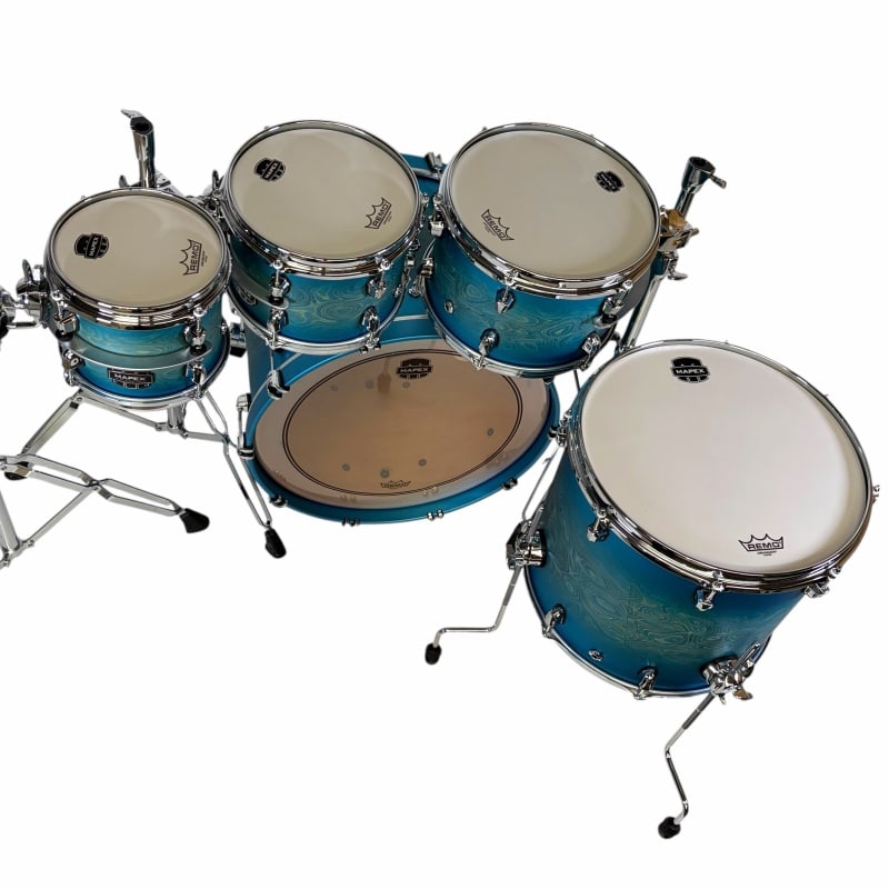 Mapex Saturn Evolution 22in 5pc Maple/Walnut Shell Pack - Exotic Azure Burst - Image 12