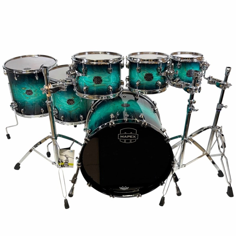Mapex Saturn VI 22in 6pc Shell Pack - Marine Teal Burst - Image 5
