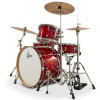 Red Gretsch Catalina Club drum kit with cymbals and hardware.