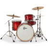 Red Gretsch Catalina Club drum kit with cymbals and hardware.
