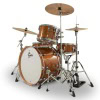 Bronze sparkle Gretsch drum kit with cymbals and hardware.