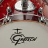 Close-up of Gretsch Catalina Club Micro drum with logo and hardware details.
