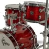 Red drum kit from Gretsch Catalina Club Micro series with chrome hardware.
