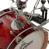 Close-up of Gretsch Catalina Club Micro 4-piece shell pack in Gloss Crimson Burst.