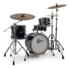 Black Gretsch Catalina Club Micro drum kit with cymbals and hardware.