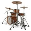 Bronze sparkle drum kit with cymbals and hardware for drumming.
