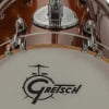 Close-up of Gretsch Catalina Club Micro drum with bronze sparkle finish.