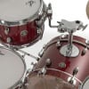 Close-up of Gretsch Catalina Club Micro 4pc drum kit in dark cherry sparkle.
