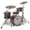 Jazz drum kit with satin walnut glaze finish and cymbals.