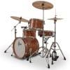 Jazz drum kit with wooden shells and cymbals for jazz performances.