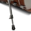 Close-up of drum shell leg with chrome hardware and rubber foot.