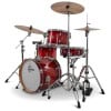Red Gretsch Catalina jazz drum kit with cymbals and hardware.