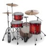 Jazz drum kit with red shells and cymbals for professional drumming.