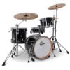 Black Gretsch Catalina jazz drum kit with cymbals and hardware.