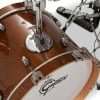 Close-up of Gretsch Catalina Jazz drum with bronze sparkle finish.