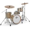 Gretsch Catalina Jazz drum set in yellow satin flame finish.