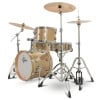 Jazz drum kit with natural wood finish and cymbals for drummers.