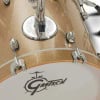 Close-up of Gretsch Catalina Club Jazz drum with Sahara Sparkle finish.