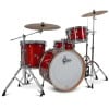 Red Gretsch Catalina Club drum kit with cymbals and hardware.