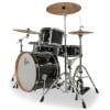Black Gretsch Catalina Club 20in 4-piece drum set with cymbals.