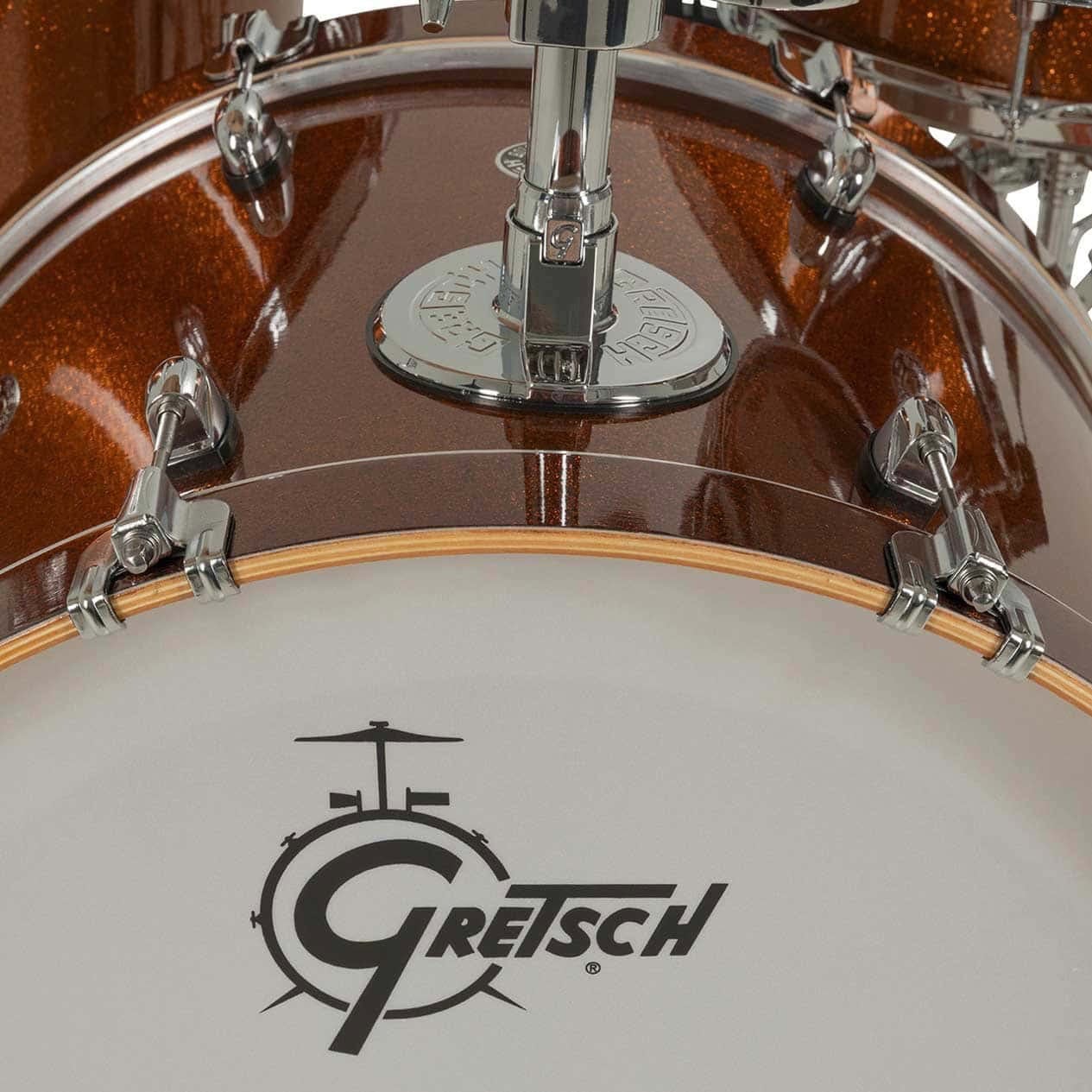 Gretsch Catalina Club 20in 4pc shell pack in bronze sparkle finish.