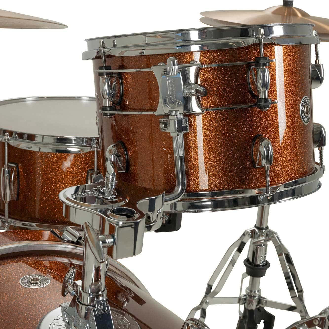 Gretsch Catalina Club 20in drum shell pack in bronze sparkle finish.