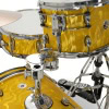 Yellow satin flame Gretsch Catalina drum set for professional drummers.