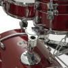 Close-up of a red sparkle drum shell pack with hardware details.