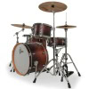Drum kit with 22-inch bass drum and cymbals on a stand.