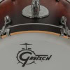 Close-up of Gretsch Catalina Club drum with logo and hardware details.