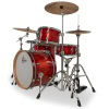 Red Gretsch Catalina Club 22-inch 4-piece drum set with cymbals.