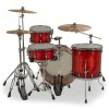 Red Gretsch Catalina drum kit with cymbals and hardware.