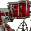 Red Gretsch Catalina Club drum set with chrome hardware.