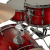 Red Gretsch Catalina Club drum kit with cymbals and hardware.