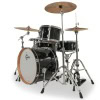 Black Gretsch Catalina Club 22-inch drum shell pack with cymbals.